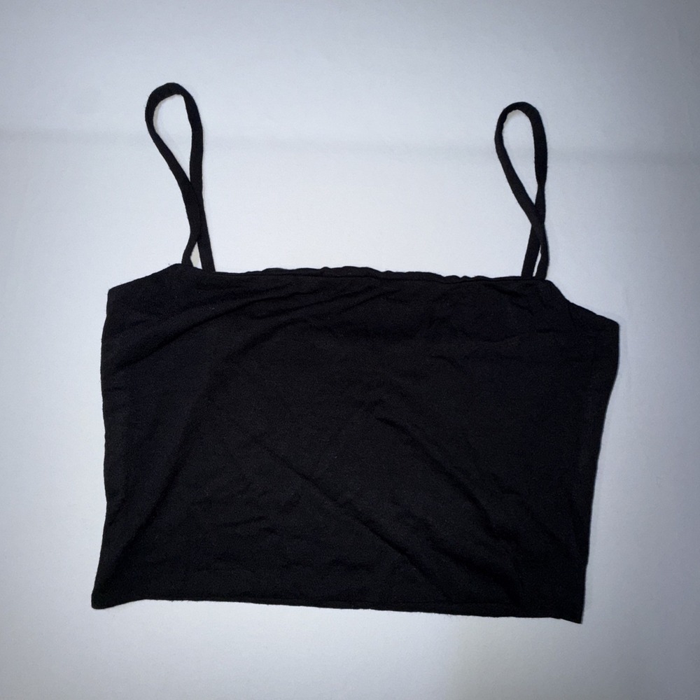 Naked Wardrobe Women's Cami Crop Black Knit Top Size Large‎ NWOT